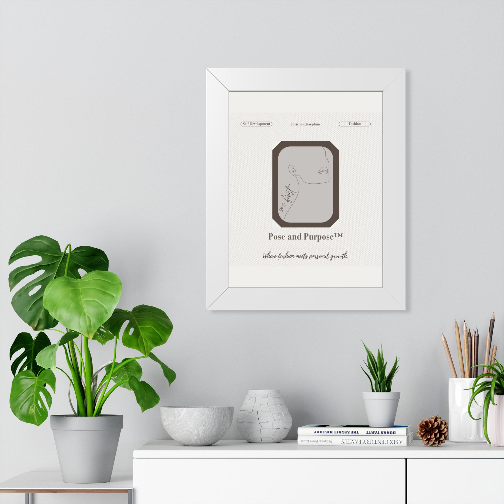 Pose and Purpose™ Podcast – Framed Podcast Cover Art Print Bedroom Office Dorm