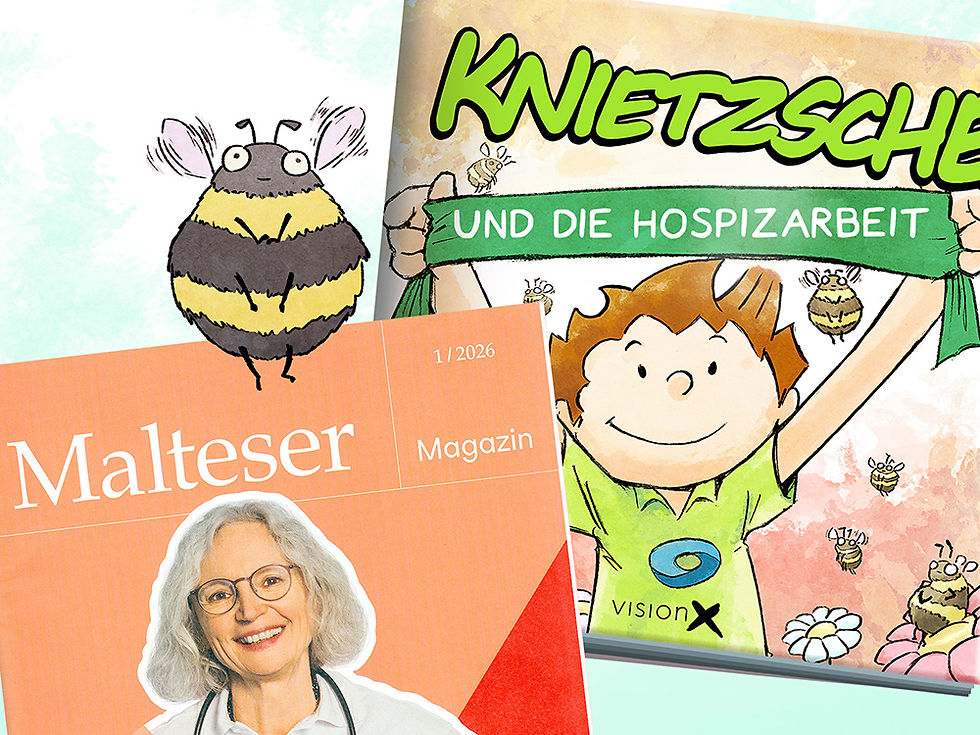 Knietzsche und die Hospizarbeit im Malteser Magazin