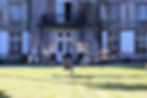 Students playing on campus grounds