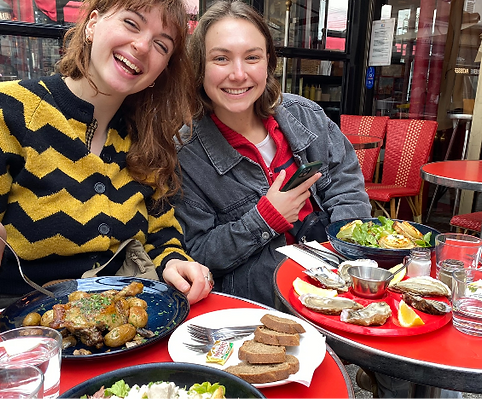 Dining at a French restaurant