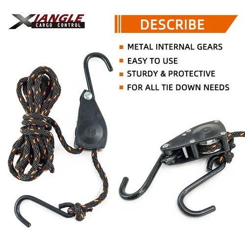 TDDL 4Pcs Heavy Duty Ratchet Ropes 1/8 Inch Adjustable Grow Light Rope Hangers Ratchet With Carabiner Hook Clip For Grow Room Equipment,Flowers, Plants 6-ft Long & 150lbs Weight Capacity - View #6