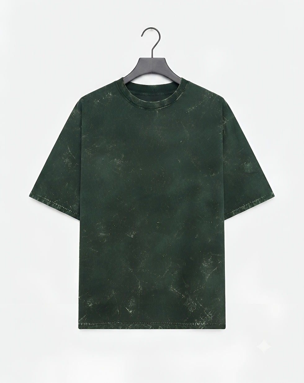 Thumbnail: Men's Bottle Green T-Shirt Premium Cotton Acid Wash Oversized Streetwear Style