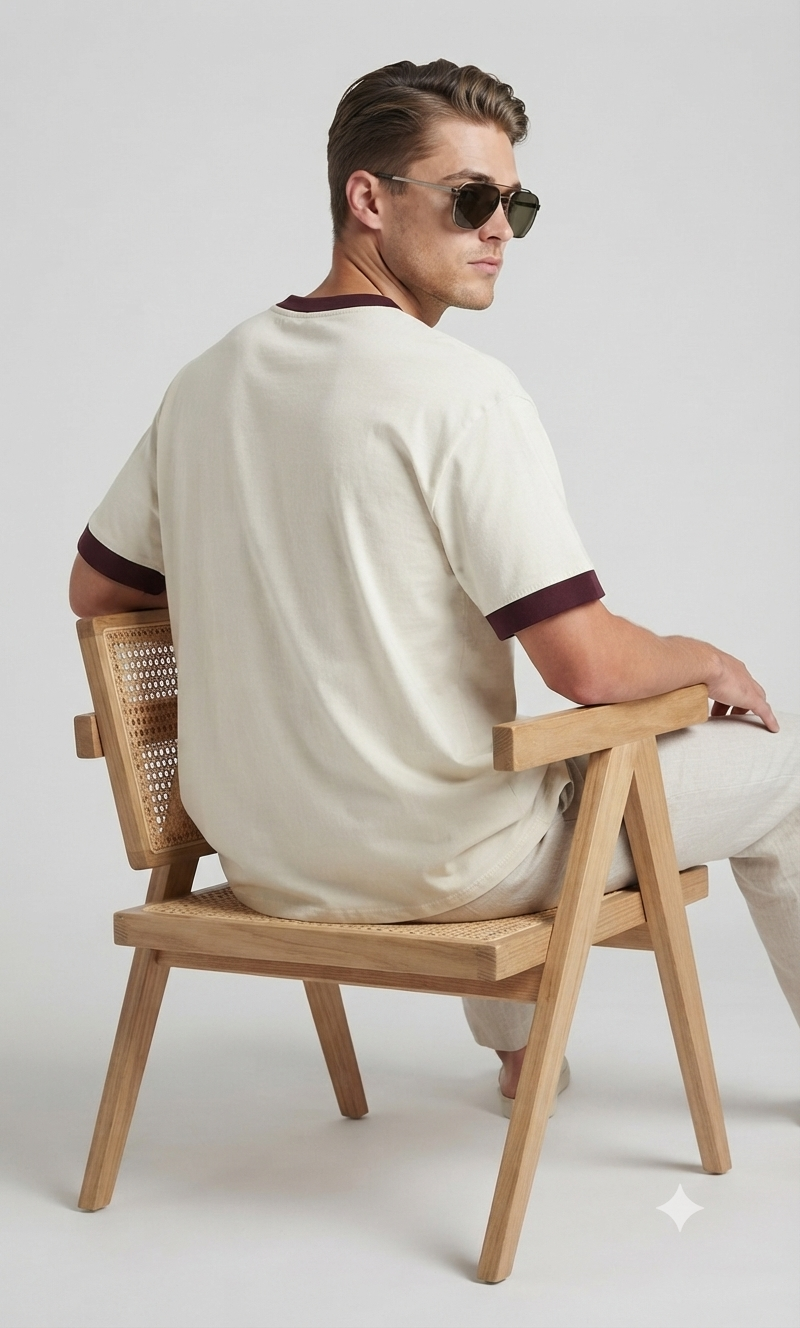 Thumbnail: Soft Bio Washed Men's T-Shirt with Breathable 100% Cotton and Relaxed Everyday 