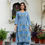 Thumbnail: Comfort Fit Cotton Kurta pant Dupatta Nazneen with Floral Brush Artwork Style