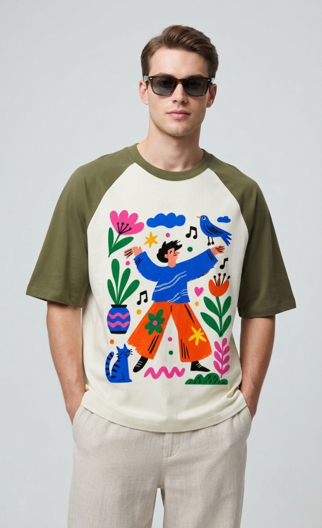 Premium 180 GSM Men's T-Shirt 100% Cotton Oversized Fit Casual Everyday Clothing