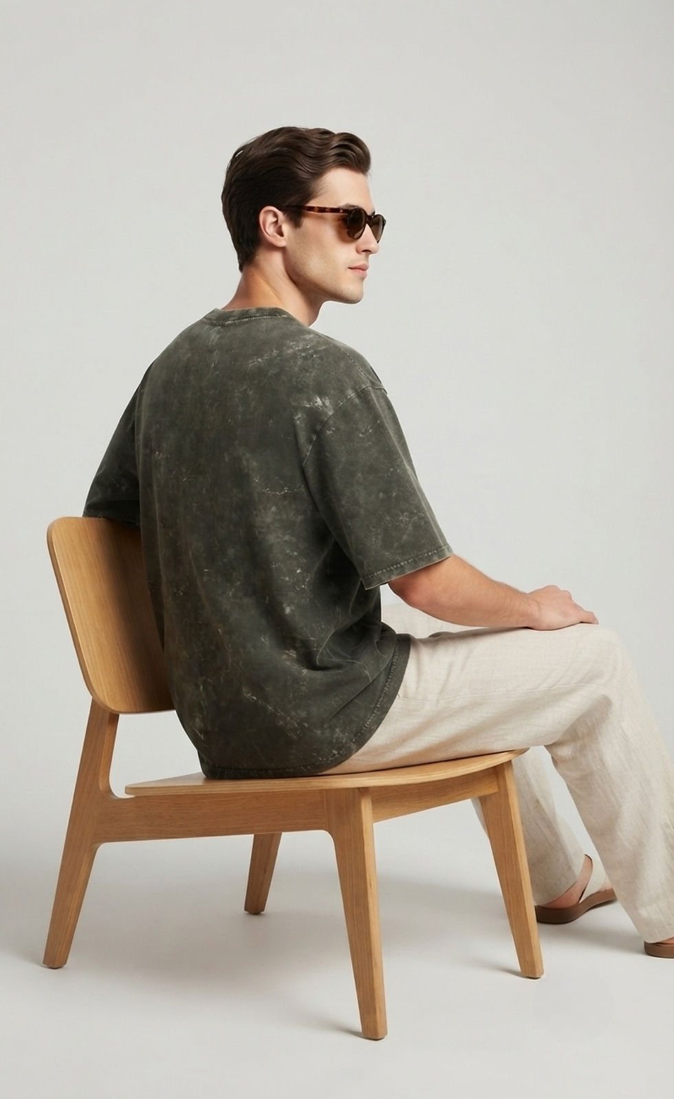 Thumbnail: Premium 240 GSM Cotton Men's T-Shirt Oversized Fit Acid Wash Streetwear Fashion