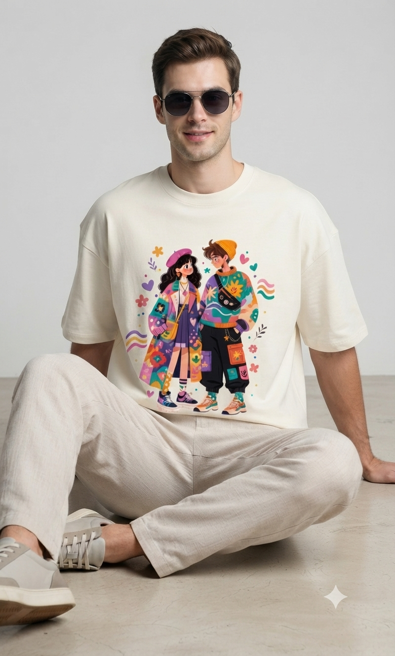 Thumbnail: Men's T-Shirt Premium 260 GSM Terry Knit Oversized Drop Shoulder Casual Wear