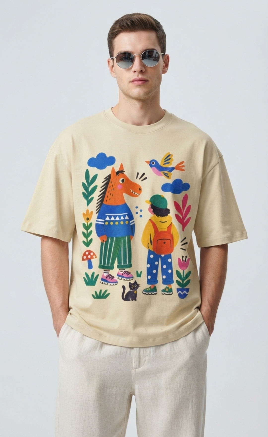 Men's T-Shirt 180 GSM 100% Cotton Oversized Fit Relaxed Casual Wardrobe Clothing
