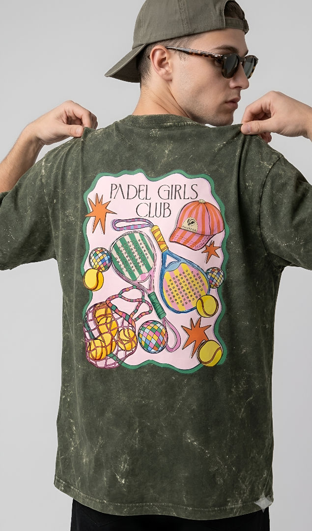 Thumbnail: Men's Olive Green T-Shirt Soft Cotton Oversized Acid Wash Stylish Streetwear 