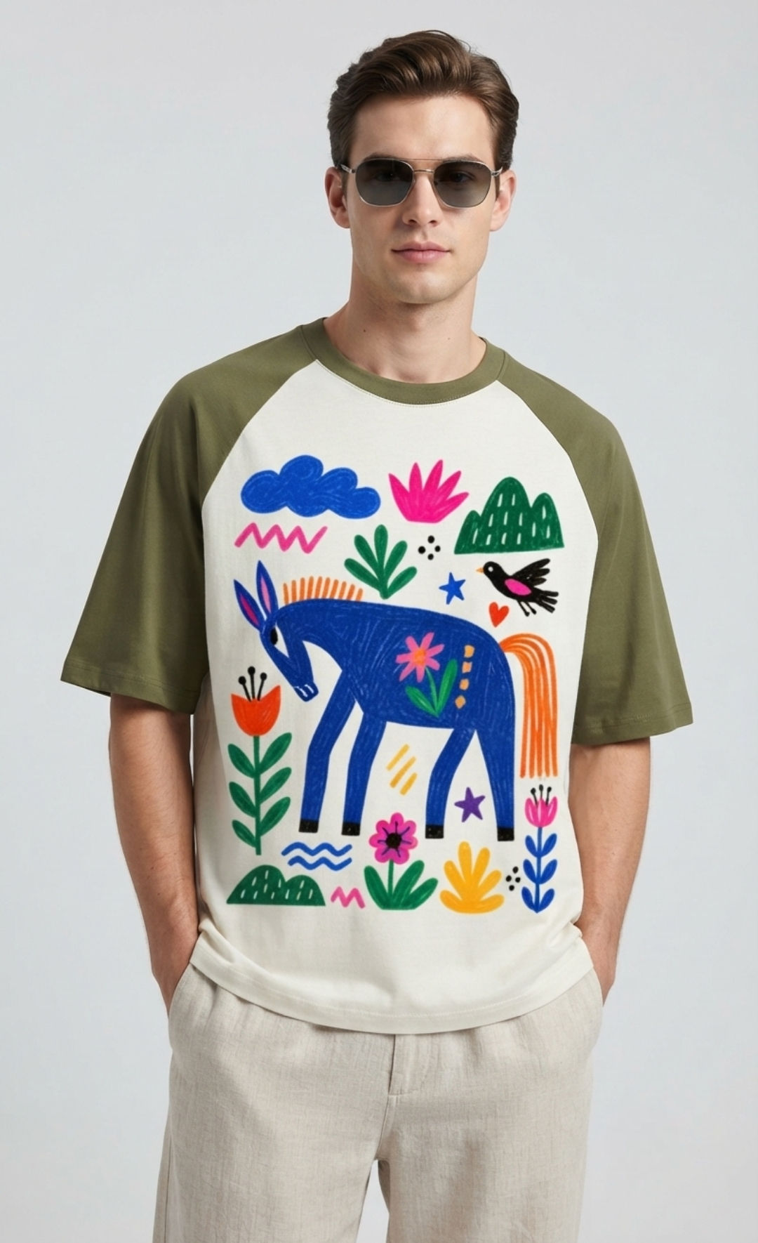 Men's T-Shirt 180 GSM Premium Cotton Oversized Fit Breathable Fabric Comfortable