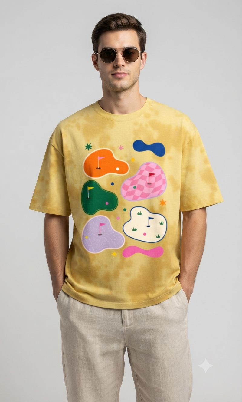 Thumbnail: Heavyweight 260 GSM Men's T-Shirt Premium Tie Dye Comfortable Casual Daily Wear