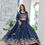 Thumbnail: Flared Lehenga Choli with Dupatta in Royal Blue Vichitra Silk Traditional Wear