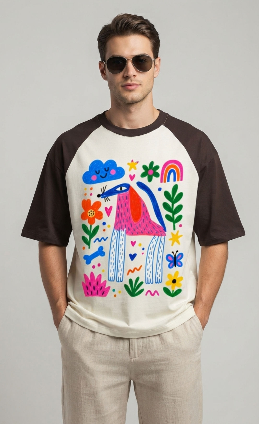 Men's T-Shirt 100% Cotton 180 GSM Relaxed Oversized Fit Durable Everyday Cloth