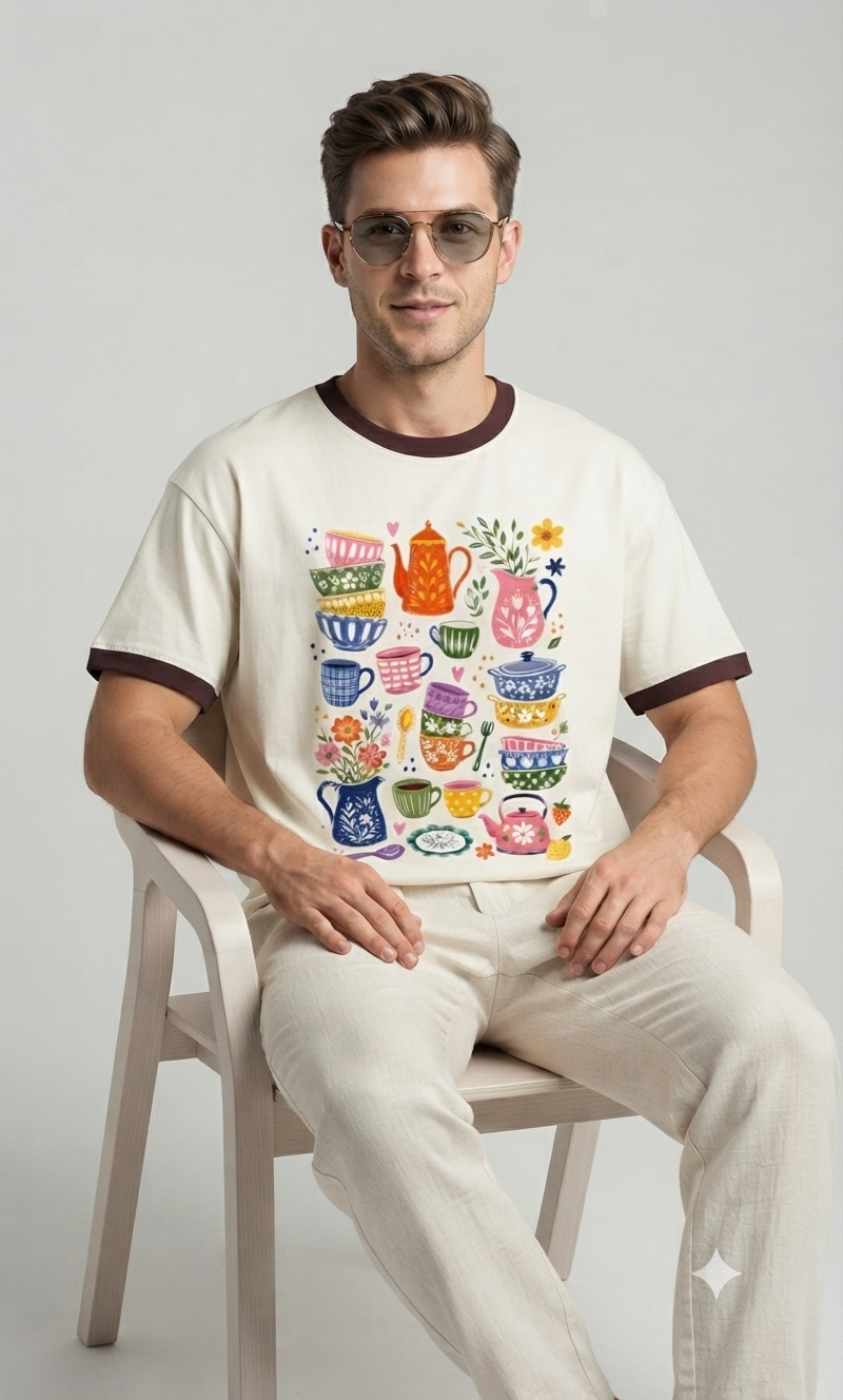 Thumbnail: Bio Washed Men's T-Shirt Premium Cotton Relaxed Fit Comfortable Casual Style 