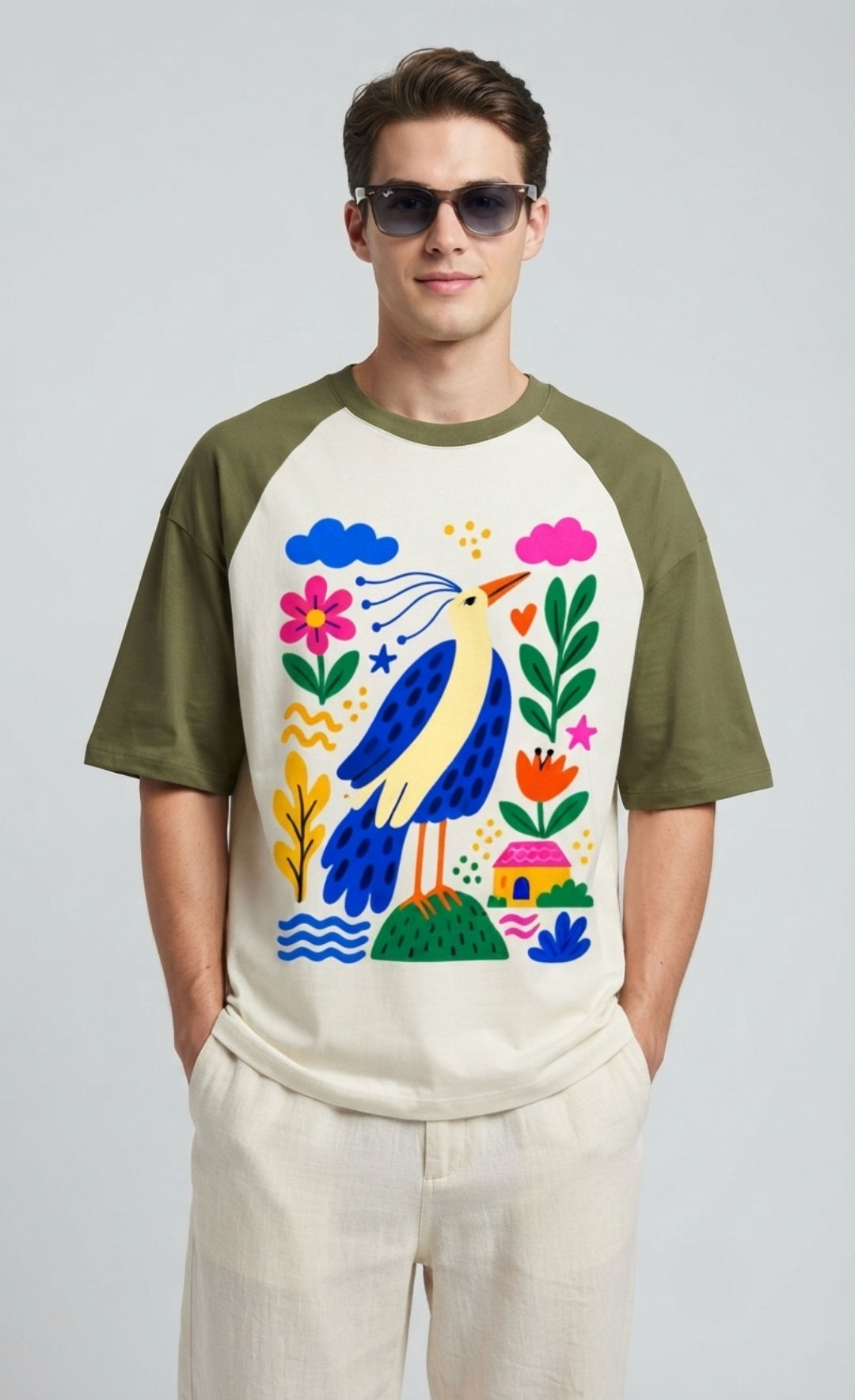 Men's T-Shirt 180 GSM Premium Cotton Oversized Fit Comfortable Pre-Shrunk Outfit