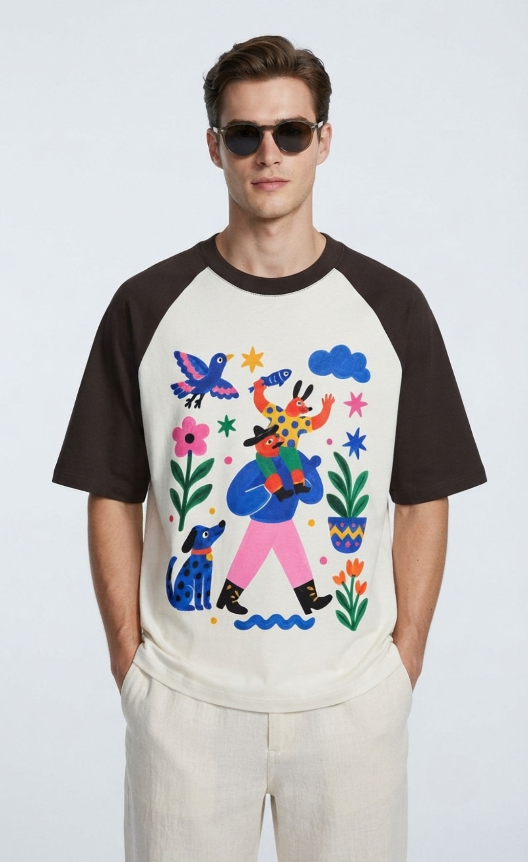 Premium 180 GSM Men's T-Shirt with Breathable Cotton and Oversized Relaxed Fit