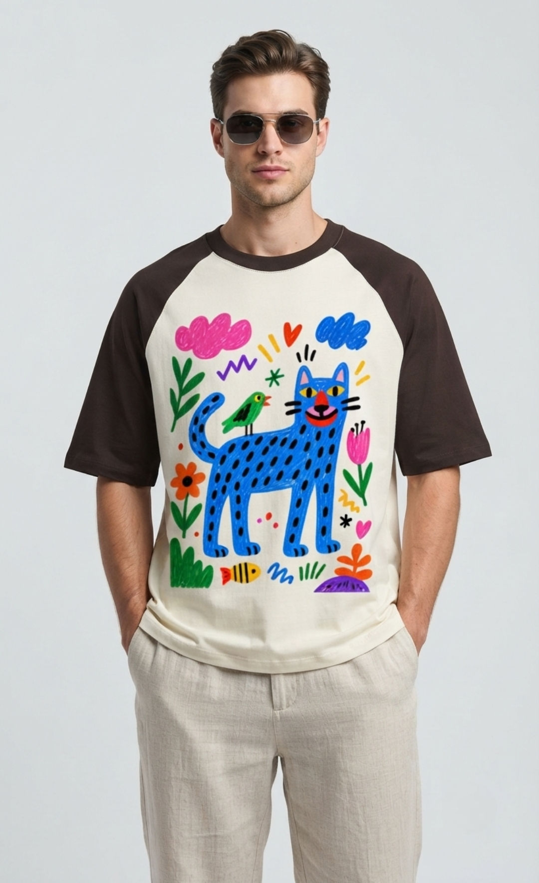 Men's T-Shirt Premium 100% Cotton 180 GSM Oversized Fit Relaxed Casual Wear