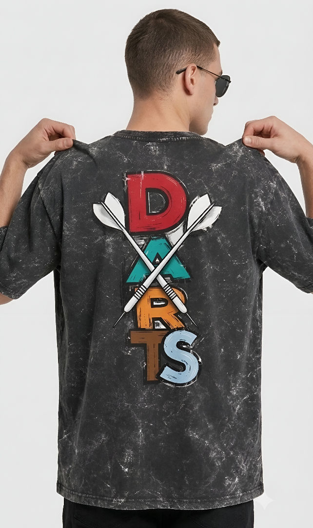 Thumbnail: Men's Black T-Shirt Soft Cotton Oversized Acid Wash Stylish Streetwear Relaxed 