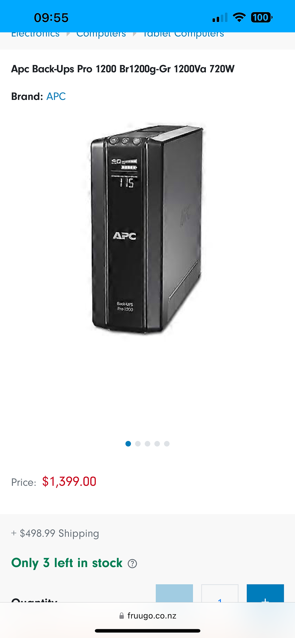 Thumbnail: APC UPS Back-UPS Pro 1200 good working condition