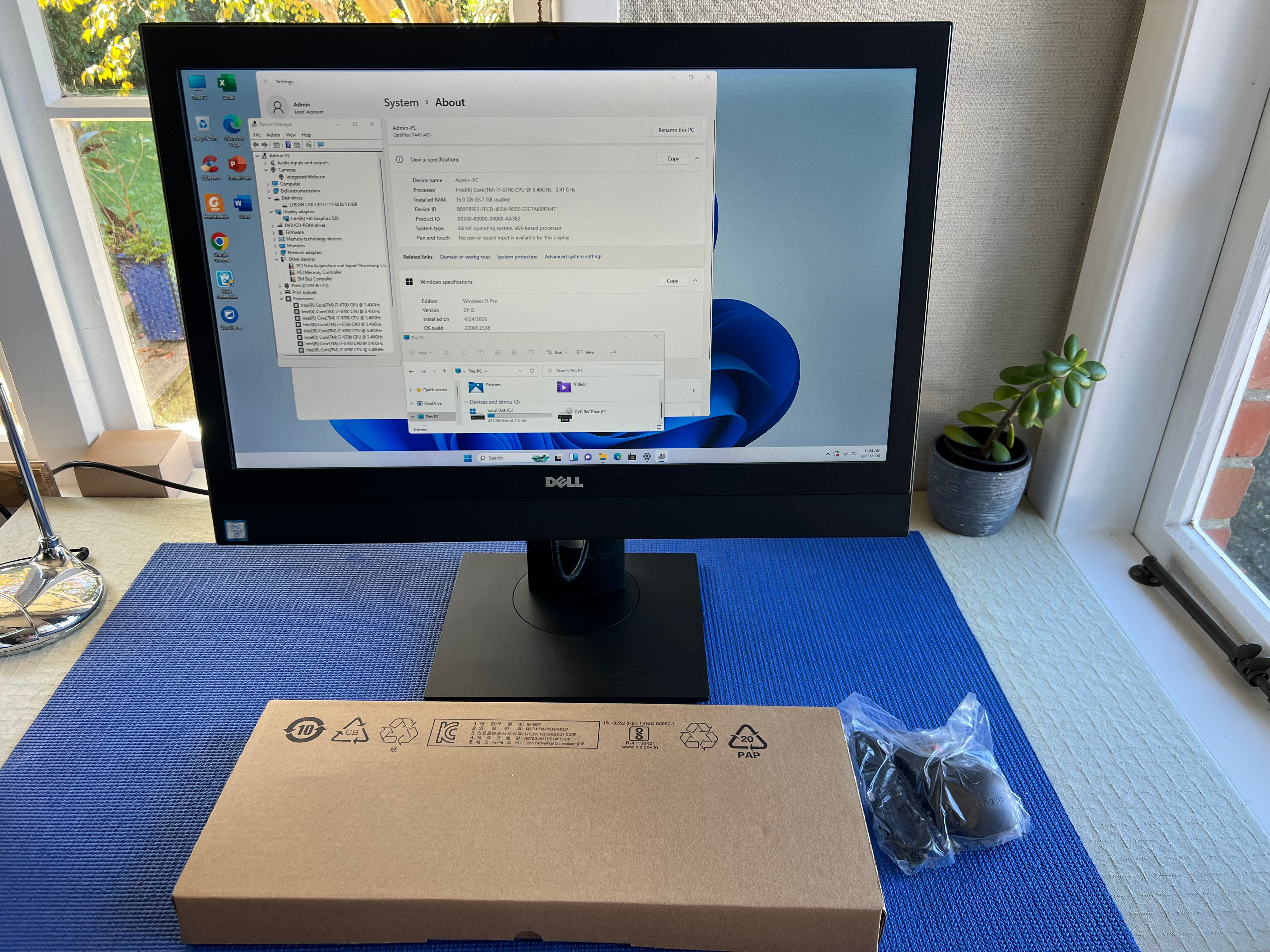 Dell Optiplex 7440 AIO FHD 24” Core i7-6700 16G 512GB SSD