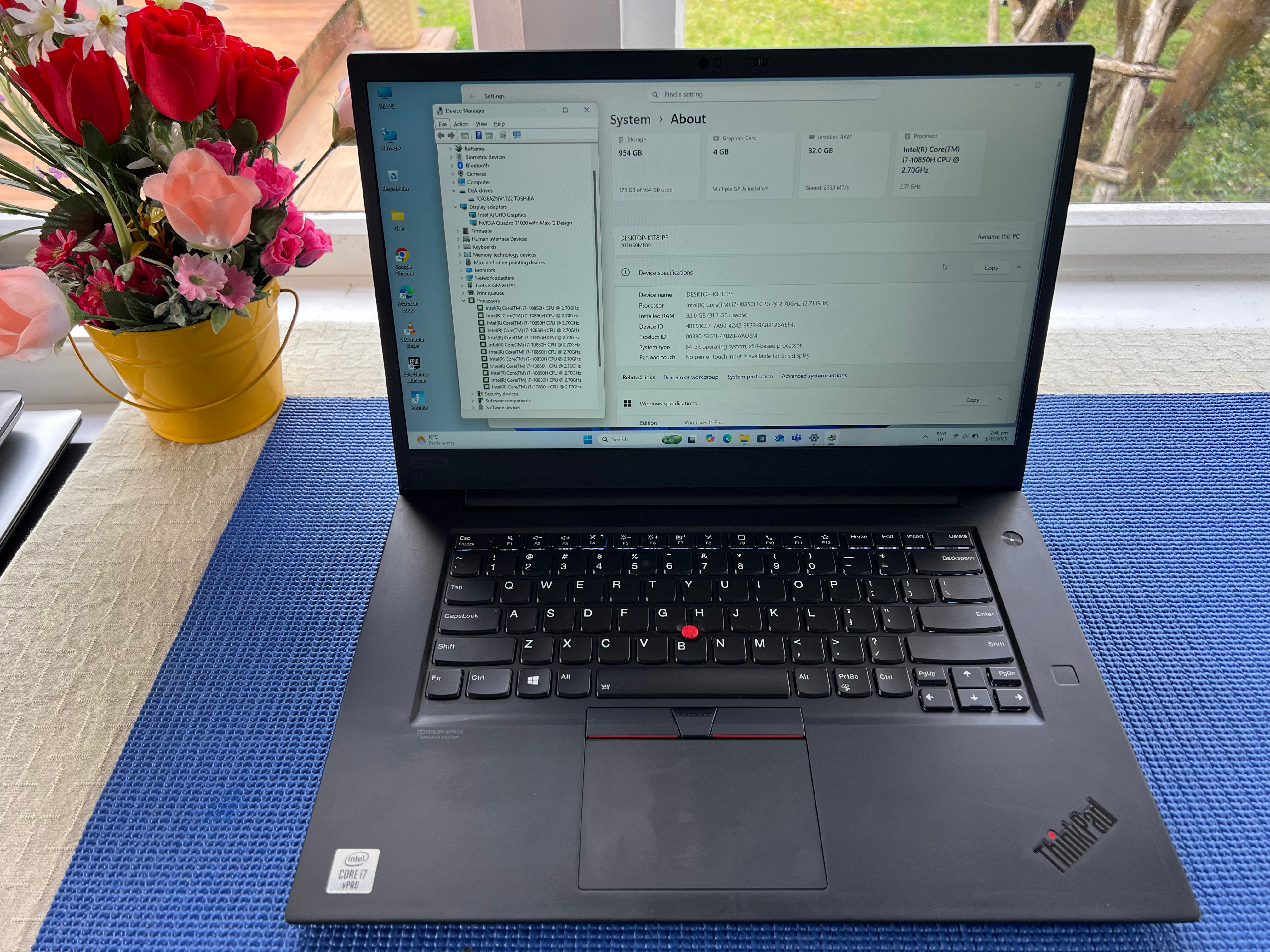 Thinnest & lightest mobile workstation Lenovo P1 15.6” Graphics 4G 10th gen i7-1