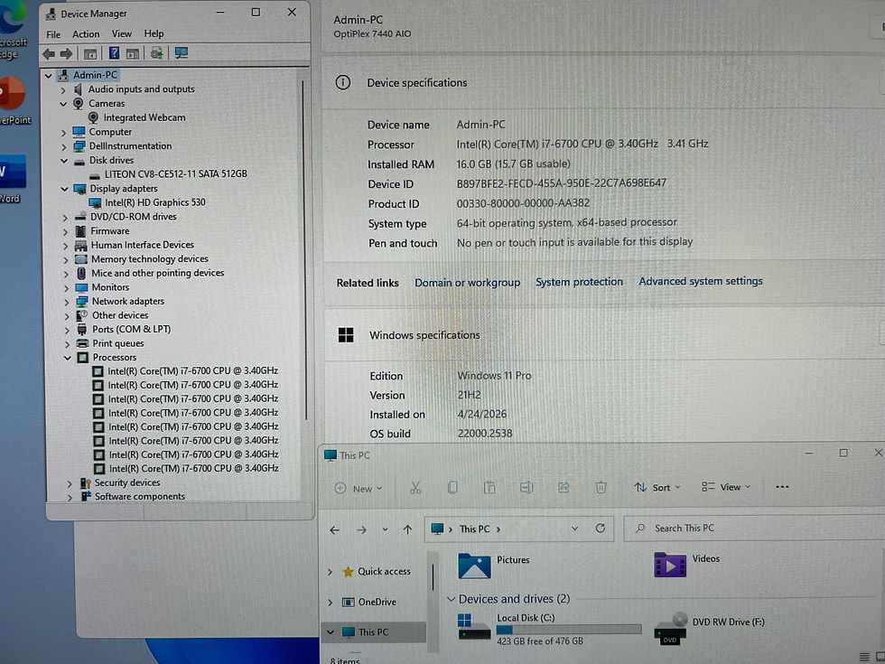 Thumbnail: Dell Optiplex 7440 AIO FHD 24” Core i7-6700 16G 512GB SSD