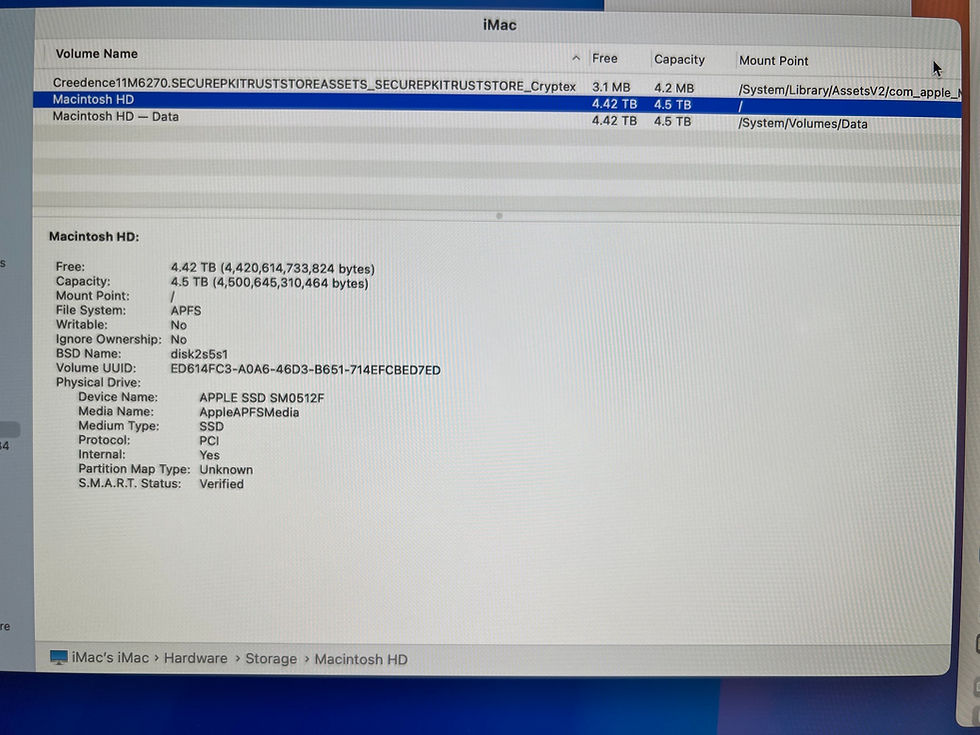 Thumbnail: iMac Retina 5K 27” 2019 i5 40GB HUGE STORAG 4.5TB SSD 512GB  Sequoia 2024 & Apps
