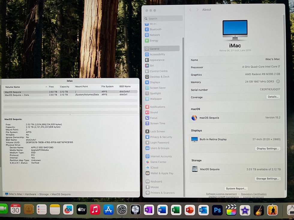 Thumbnail: iMac Retina 5K 27” Sequoia 2024 (Late 2015) i7-6700K 24GB Fusion 2TB Various App