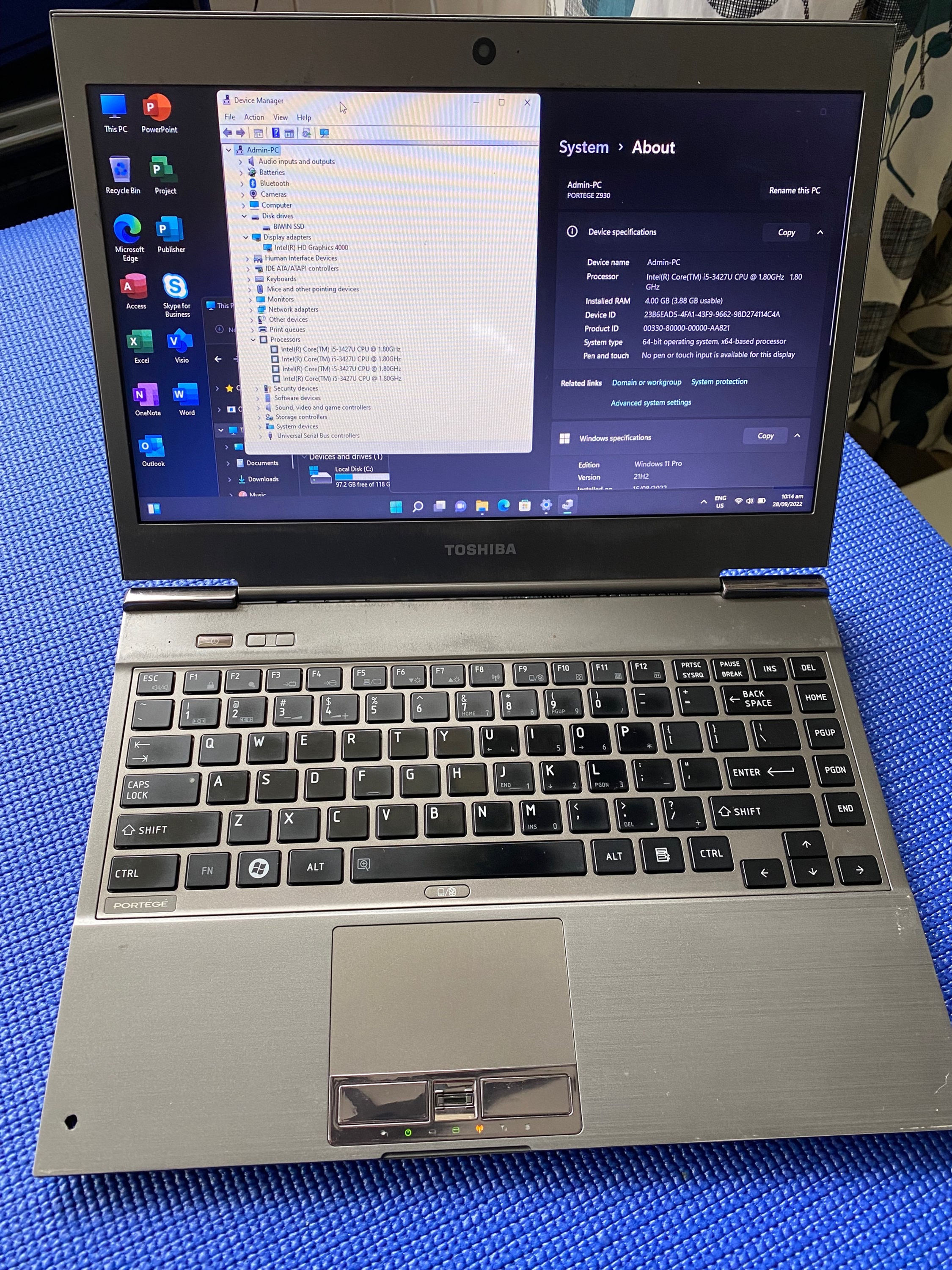 Slim Toshiba Portege Z930 UltraBook i5 3rd Windows 11