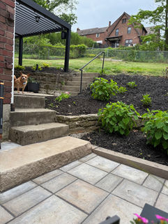 limestone steps and pavers