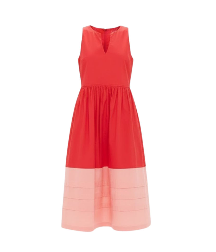Poppy and Coral Colorblock Cotton Elsie Dress
