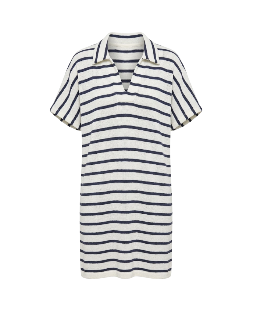 French Stripe Maren Mini Polo Dress