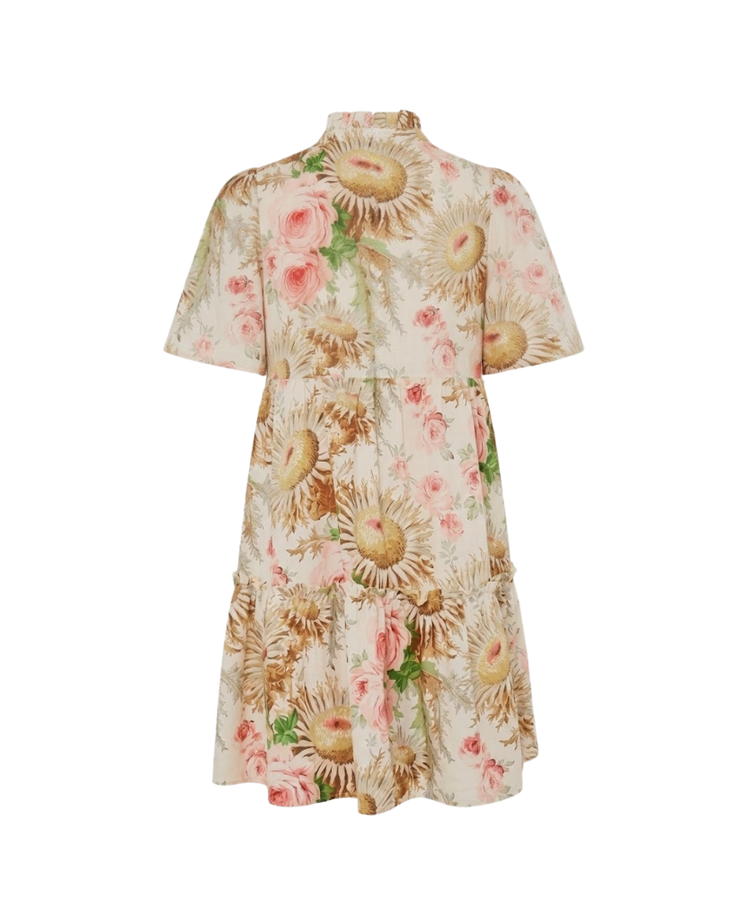Thumbnail: Sun Faded Floral Crawford Dress Tiered Ruffle
