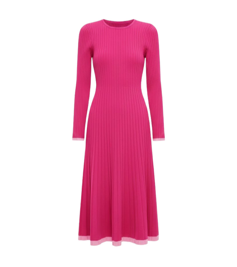 Hot Pink Long Sleeve Kiera Dress