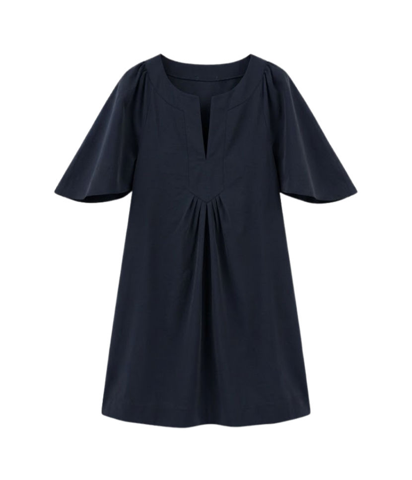 Deep Navy Finley Flutter Sleeve Dress