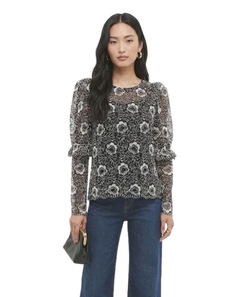 Black Lace Baldwin Blouse