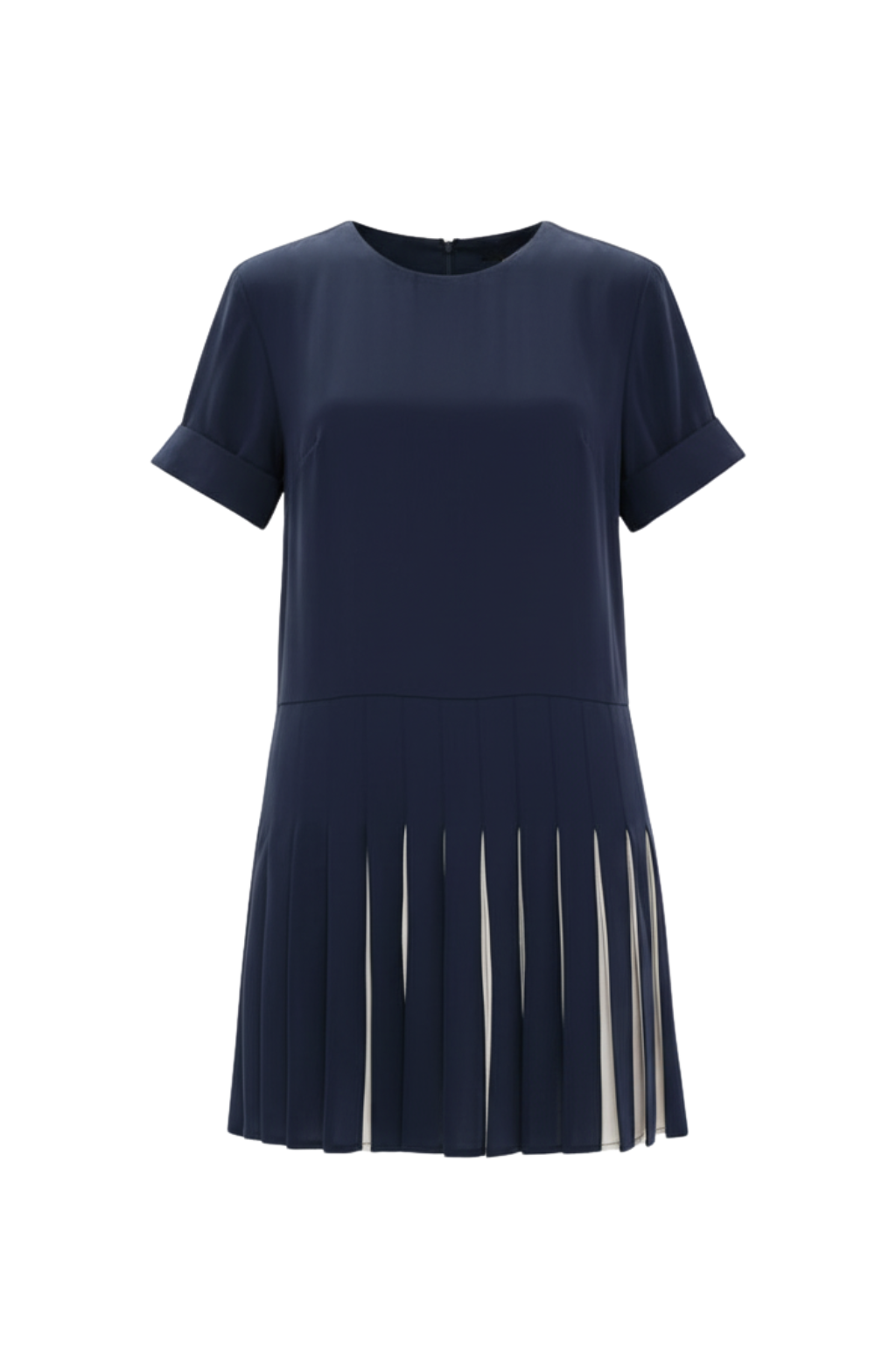 Navy Pleated Liza Dress