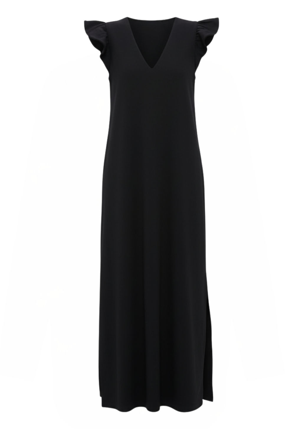 Black Flutter Sleeve Miko Dress