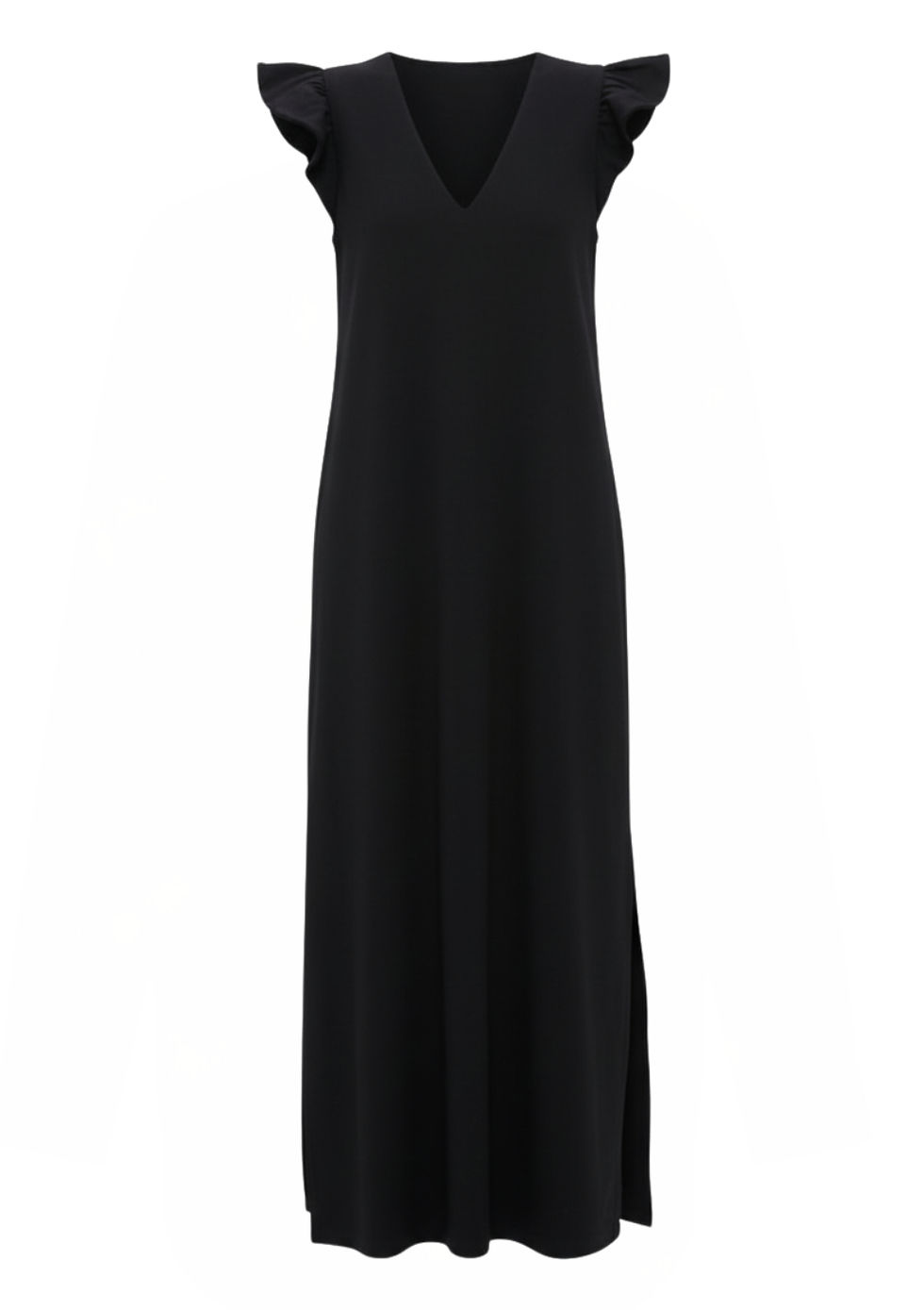 Thumbnail: Black Flutter Sleeve Miko Dress