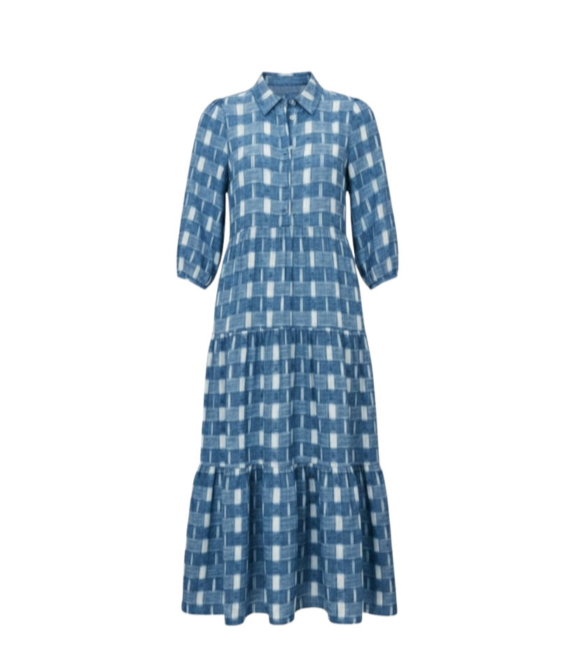 Blue Ikat Mabel Maxi Dress