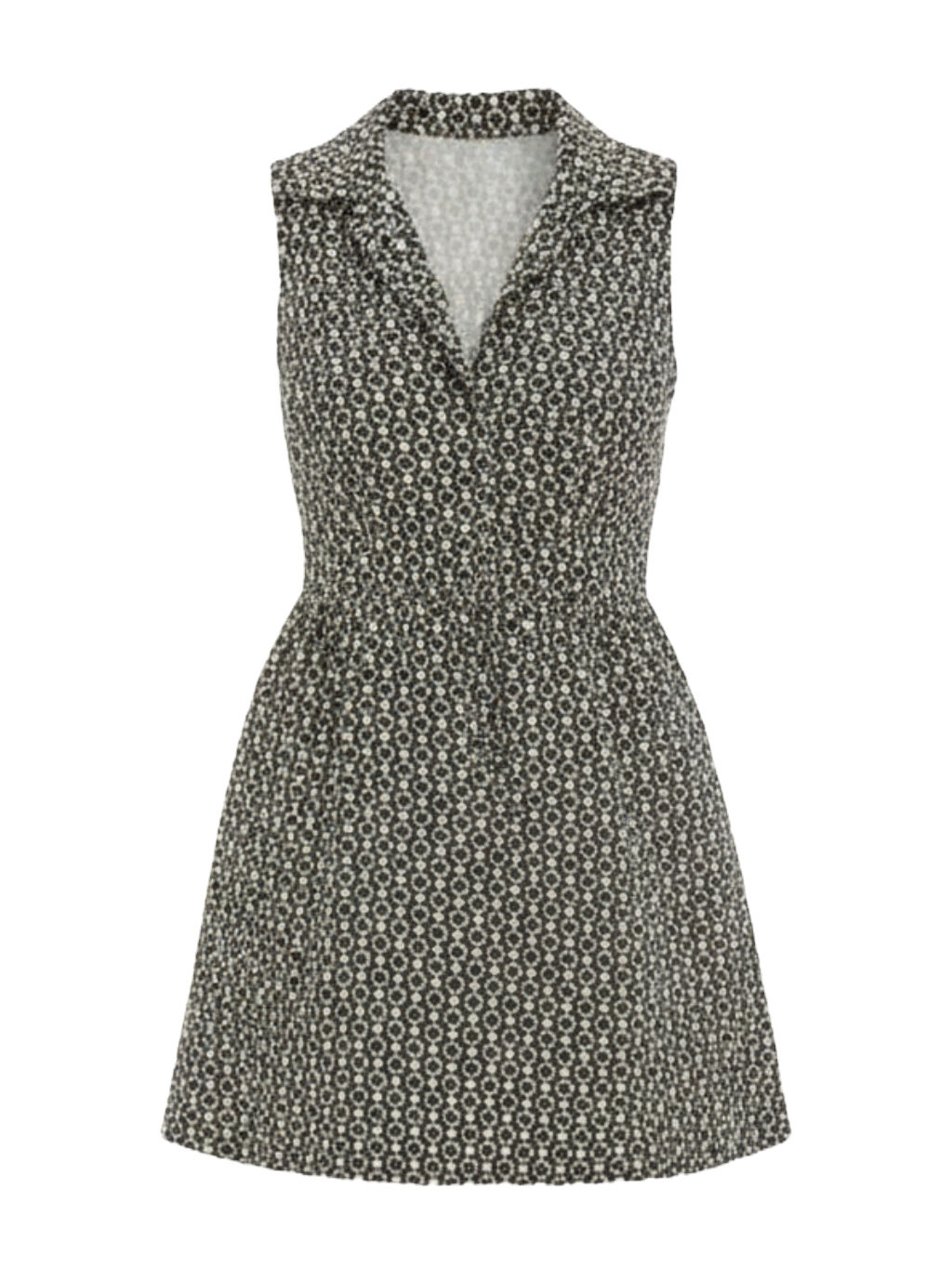 Black Eyelet Sleeveless Noelle Mini Shirt Dress