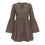 Thumbnail: Brown Textured Becca Bell-Sleeved Mini Dress