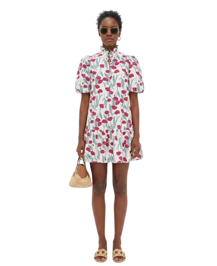 Red Amaryllis Floral Mimsy Mini Dress