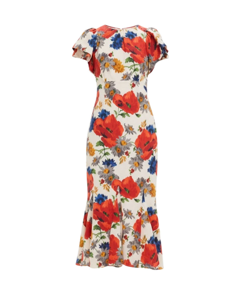 Crimson Poppy Cotton Linen Elodie Dress