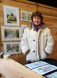 michele pincemin artiste peintre au marché de noel de colombes
