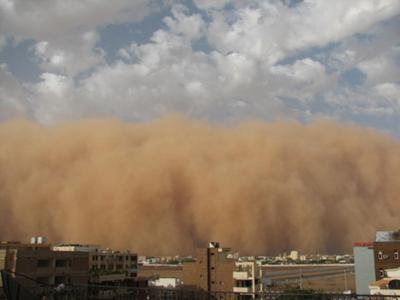 Sand storm in Khartoum, Sudan