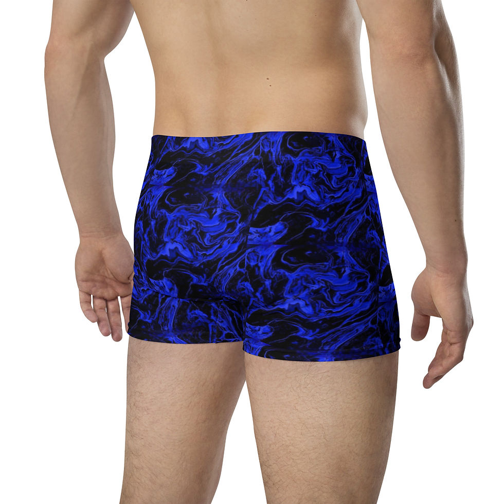 Thumbnail: Designer Blue/Black Boxer Briefs