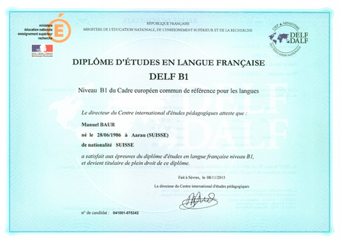 Diplôme d'Études en Langue Française, niveau B1