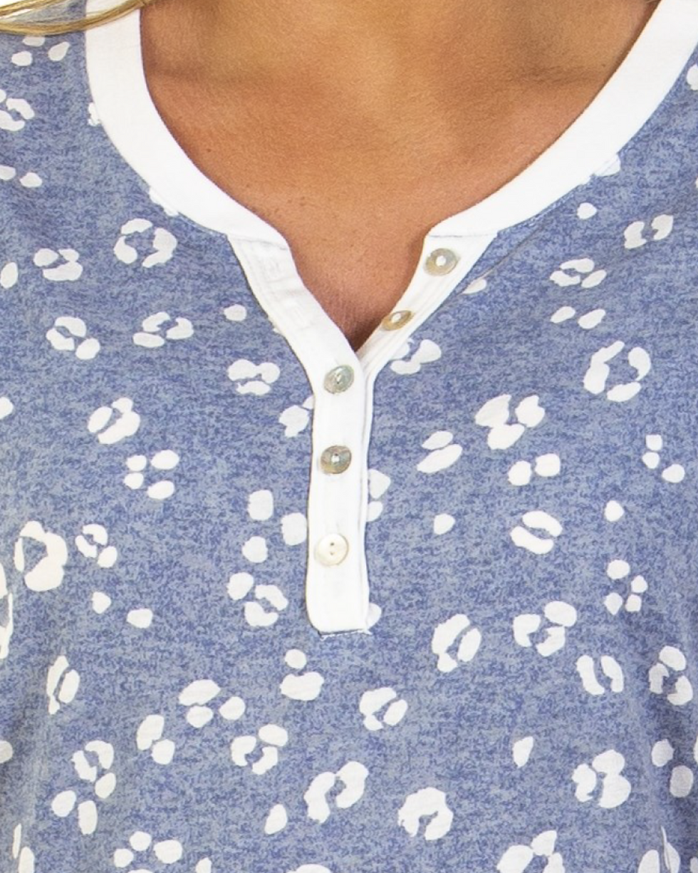 Thumbnail: Wysteria Lane Heather Leopard Short Sleeve Nightdress