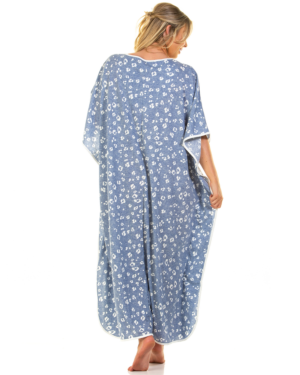 Thumbnail: La Marquise Women's Heather Leopard Cotton Rich Casual Kaftan - One Size